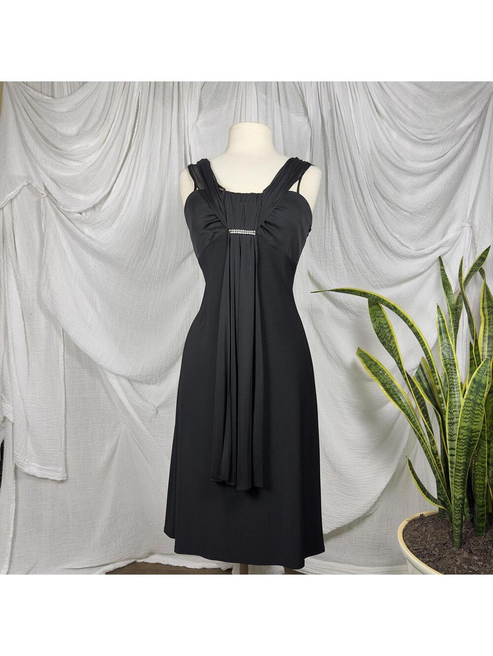 Vintage Goth Fairy Scarlett Nite Black Sleeveless Dress Size 10